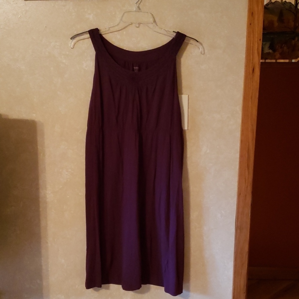 Eggplant colored sleeveless cotton dress